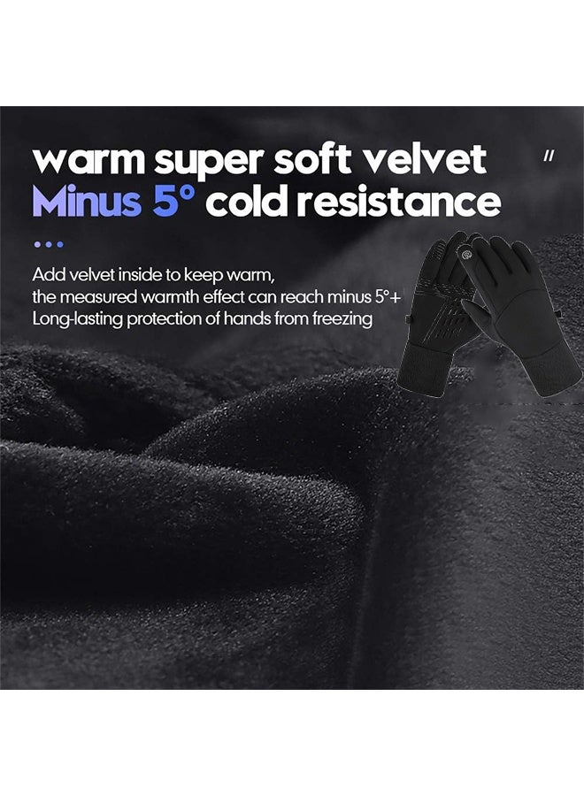 HS Winter Thermal Gloves, Touchscreen Compatible, Thermal, Windproof And Anti-Slip, Perfect For Cycling, Running And Driving, Men And Women' s Cold Weather Gear (L Size, Black) - Image 4